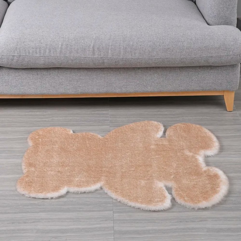 New HOMESMART White/Brown Bear Shape Rug for Babies Room or Any Room!